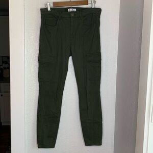 Loft green cargo pants cotton rayon blend pockets size 6 stretch comfy